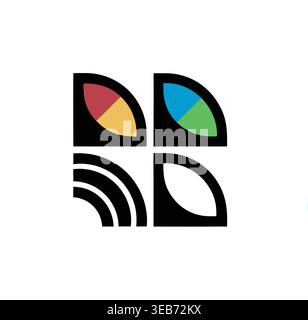 Colorful Four Quadrant Icon Stock Vector
