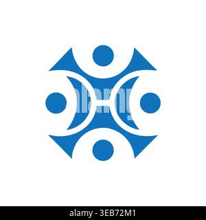 Circular Unity People Motif Stock Vector