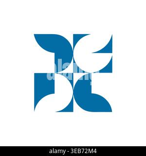 Modern Blue Geometric Tiles Stock Vector