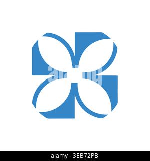 Azure Negative Space Bloom Stock Vector
