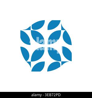 Blue Petal Vortex logo Stock Vector