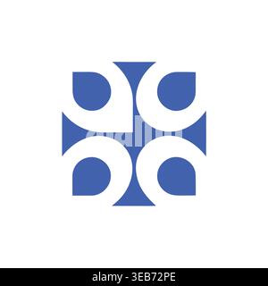 Symmetrical Abstract Quad-Pin Emblem Stock Vector
