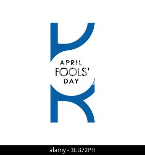 April Fools Day Abstract Typographic Logo Stock Vector