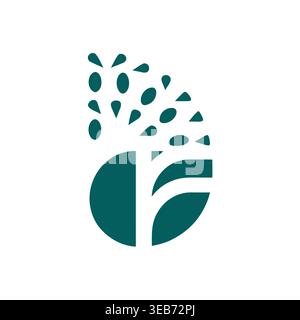 Abstract Tree Growth Circle Logo Stock Vector