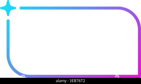 AI gradient rectangle speech bubble. Artificial intelligence neon chat box with star. Tech text frame with blue pink gradient. Neural network bar Stock Vector