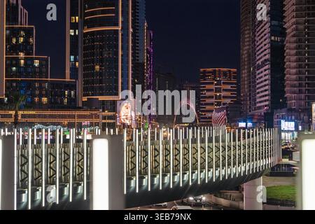 Batumi, georgia 21 april 2026: modern urban panorama of batumi, georgia at night, featuring contemporary architecture, illuminated skyscrapers, pedest Stock Photo