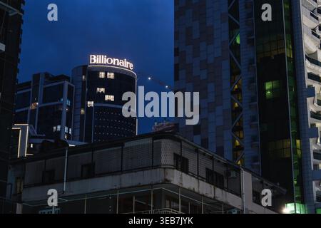 Batumi, georgia 21 april 2026: billionaire hotel skyscraper and modern urban architecture defining the skyline of batumi, georgia at evening, represen Stock Photo
