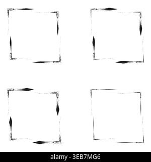 Ornament frame border. Floral tile frame. Decorative square shape. Vector soft ornament Stock Vector