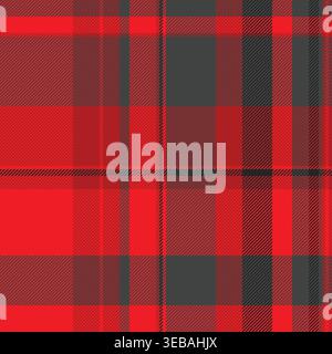 London texture plaid seamless, tidy background textile check. Nyc pattern vector tartan fabric in red and grey colors palette. Stock Vector