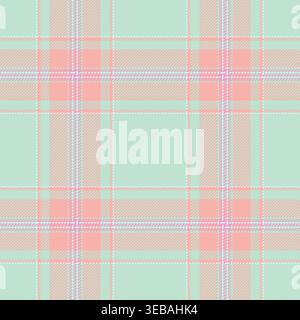 Femininity background fabric pattern, fall seamless plaid check. Quiet textile texture vector tartan in light and red colors palette. Stock Vector