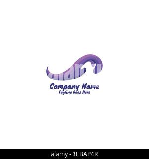 Modern Fluid Gradient Symbol With Dynamic Swirl Shape And Curved Water Flow Stock Vector