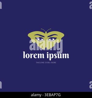 Surreal Insect Moth Silhouette Featuring Female Eye Vision Look Butterfly Wings Stock Vector