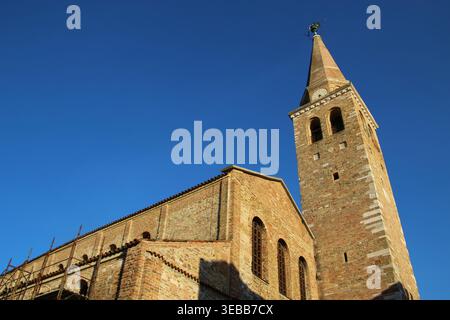 Basilica Sant'Eufemia in  Grado, an old town located on a peninsula in Northeast Italy, on the edge of the Venetian lagoon. Europe. Stock Photo