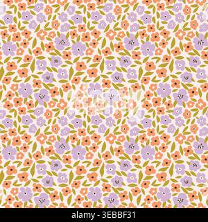 Floral liberty pattern. Plant background for fashion, tapestries, prints. Modern floral design perfect for fashion and decoration Stock Vector