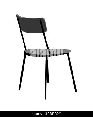Minimalist office chair with sleek black design Stock Vector