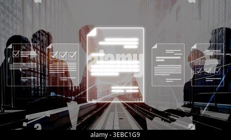 Online document management, cloud-based document access, secure digital file storage, paperless document workflow, and online document sharing for Stock Photo