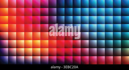 Abstract Geometric 3D Cube Pattern with Vibrant Gradients Stock Vector