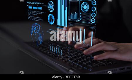 Data analytics and big data strategy for real-time analytics, predictive data modeling, business intelligence analytics, and data-driven decision Stock Photo