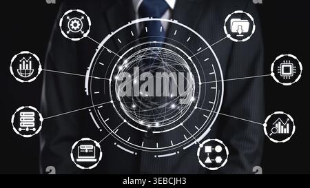 Concept of big data processing and analysis using big data architecture enables insights, big data visualization, and big data integration. Gist Stock Photo