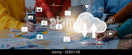 Cloud data storage enhances secure backup, improves connectivity, and supports digital file management Parse Stock Photo