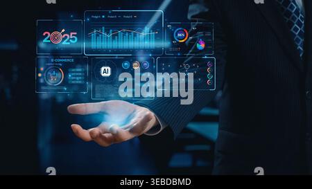 Data analytics and big data strategy for real-time analytics, predictive data modeling, business intelligence analytics, and data-driven decision Stock Photo
