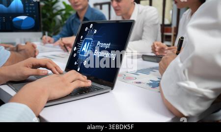 Generative AI virtual assistant tools for prompt engineer and user for ease of engage artificial intelligence AI technology help people to work with Stock Photo