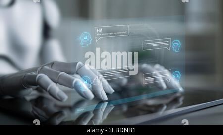 AI enhances chatbot interface by streamlining chatbot, communication, and AI support into one intelligent conversational platform Latch Stock Photo