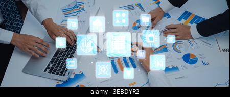 Concept of big data processing and analysis using big data architecture enables insights, big data visualization, and big data integration. Entice Stock Photo