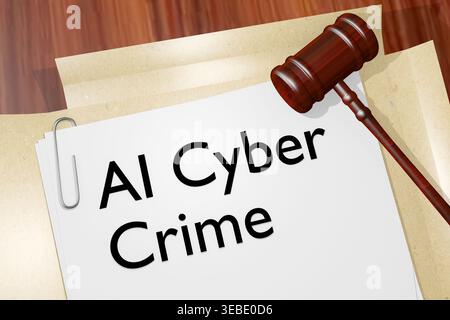 Legal Aspects of AI Cyber Crime titled on a legal document Stock Photo