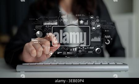 Data analytics and big data strategy for real-time analytics, predictive data modeling, business intelligence analytics, and data-driven decision Stock Photo