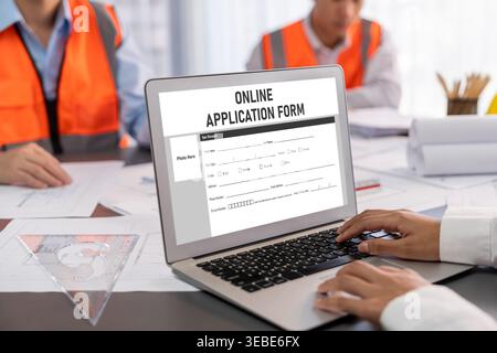 Online application form for brisk registration on the internet website Stock Photo