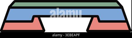 Simple illustration of a pastel colored aerobic step platform used for fitness exercise Stock Vector
