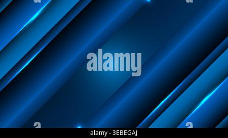 Modern geometric background featuring overlapping diagonal shapes, glowing light streaks and futuristic design Stock Vector