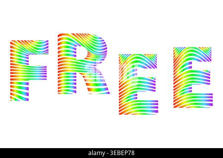 Free sample rainbow stripes stamp on white background. Free sample word or sign Simple vector illustration Stock Vector