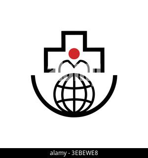Abstract Global Healthcare & Patient Care Logo Stock Vector