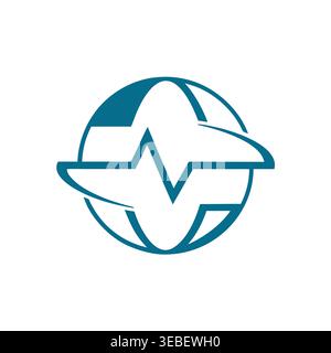 Abstract Global Healthcare & Vitality Logo Stock Vector