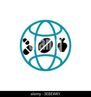 Global Pharmaceutical & Medical Access Emblem Stock Vector