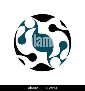 Abstract Molecular Network Sphere Logo Stock Vector