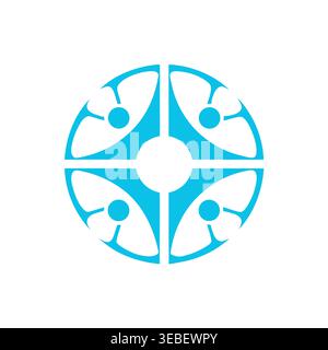 Abstract People Unity & Connectivity Circle Logo Stock Vector