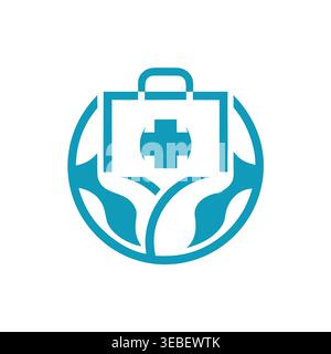 Global Medical Aid & First Aid Kit Logo Stock Vector