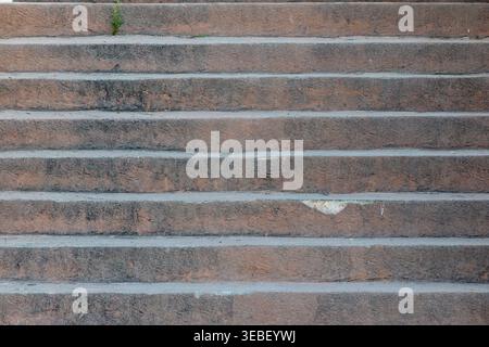Broken Stone Stairs Texture Background, Weathered Architectural Detail Stock Photo