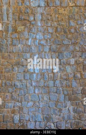 High-Resolution Stone Wall Texture Background – Rustic Natural Rock Surface Pattern, Vertical Stock Photo