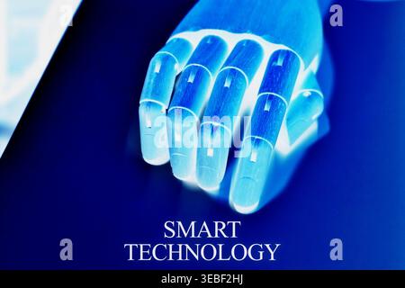 Conceptual image representing “smart technology” and the evolution of intelligent digital systems. The visual highlights innovation in artificial inte Stock Photo