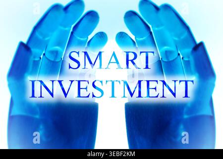 Conceptual image representing “smart investment” in the digital age, illustrating the integration of financial technology, artificial intelligence, an Stock Photo
