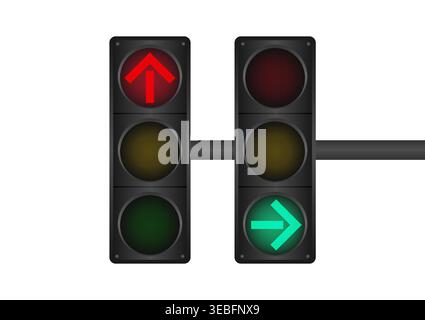 Traffic light. Vector Illustration Isolated on White Background. Stock Vector