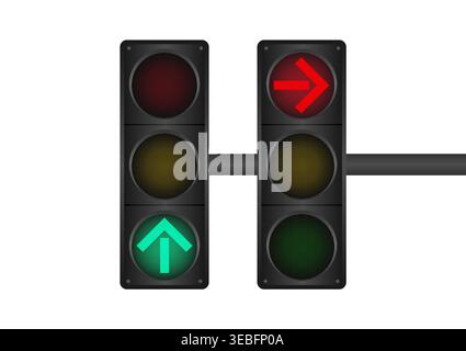 Traffic light. Vector Illustration Isolated on White Background. Stock Vector