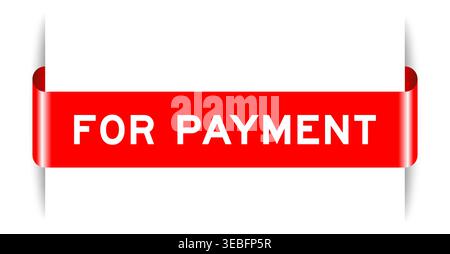 Red color inserted label banner with word for payment on white background Stock Vector