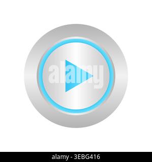 Play Button. Vector Illustration Isolated on White Background. Stock Vector