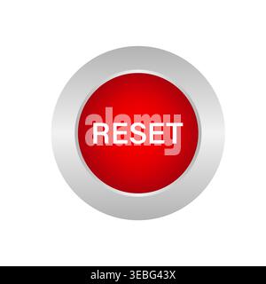 Reset Button. Vector Illustration Isolated on White Background. Stock Vector