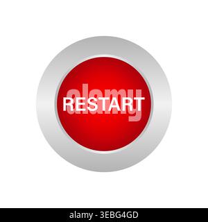 Restart Button. Vector Illustration Isolated on White Background. Stock Vector